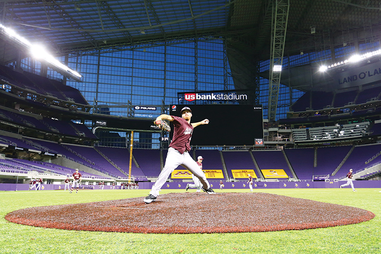 Auggie baseball at US Bank Stadium